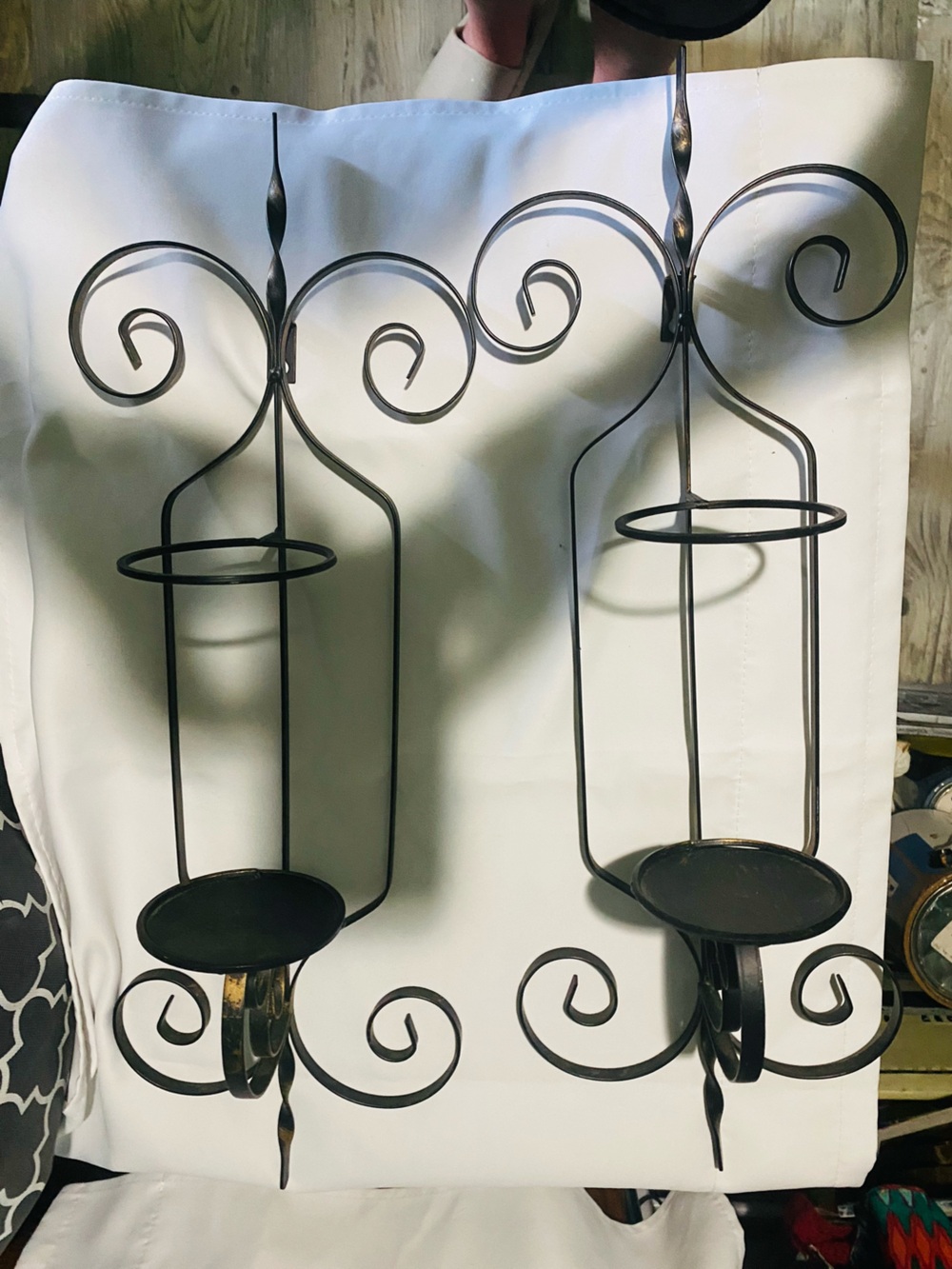 Iron Wrought Candle Holders - Set of 2